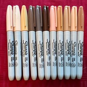 11 Sharpie Permanent Markers Fine Point Assorted Colors EUC